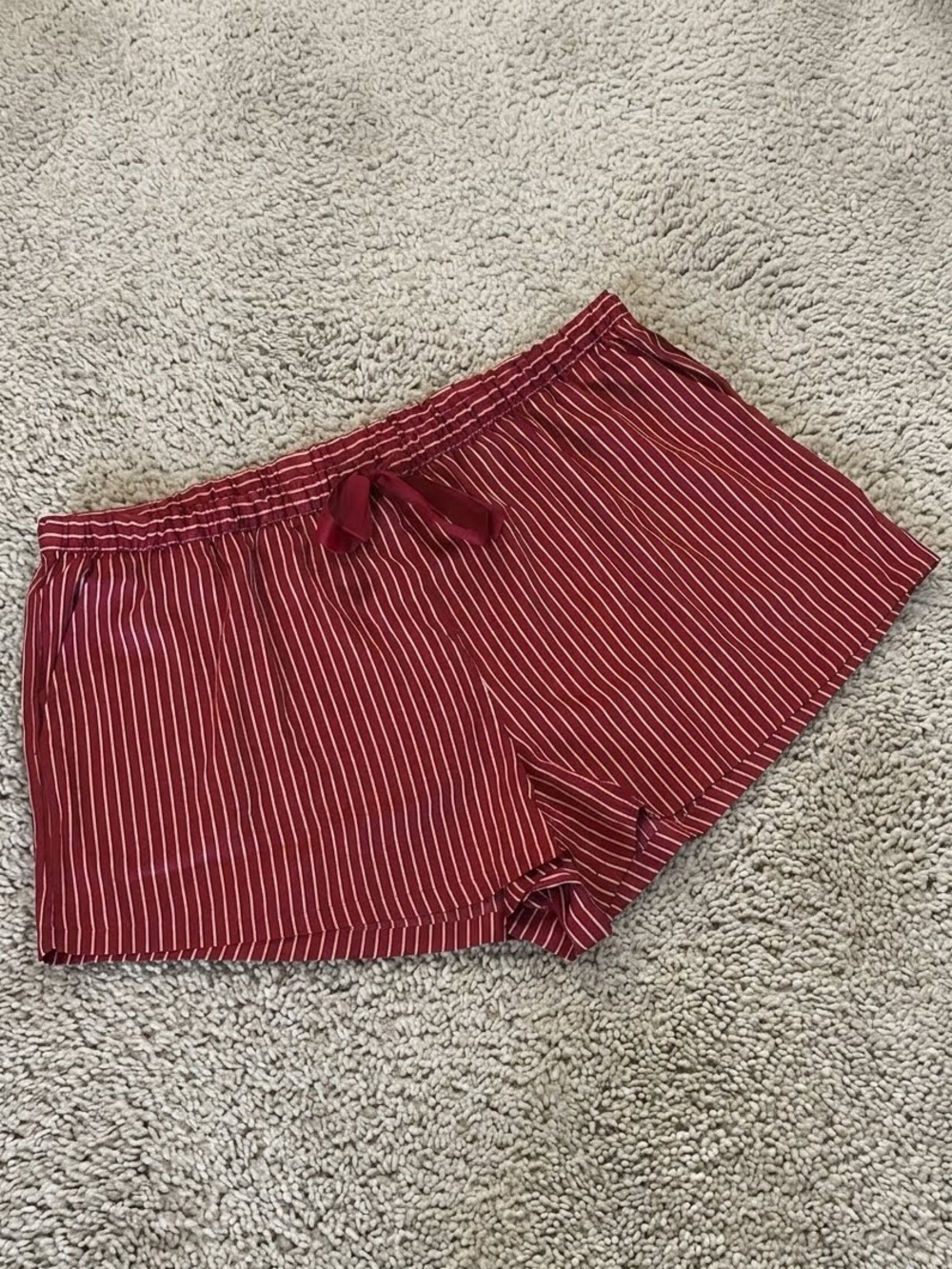 Auden Red & White Striped Satin Pajama Set XL - Picture 4 of 7